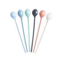 Set of 6 Long Handled Melamine Spoons Happy 21st Colours Rice DK